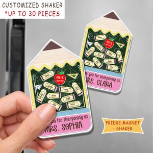 Personalized Teacher Pencil Magnet: Shaker Gift