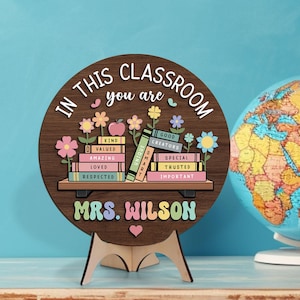 Custom Teacher Door Hanger, Classroom Decor, Back to School Gift image 7