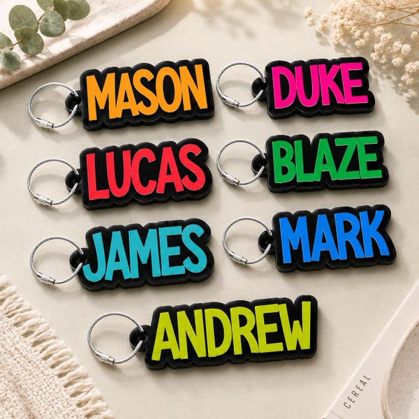 Personalized Kid Name Tag, Custom School Bag Tag, Backpack Keychain, Lunch Box Name Tag, Back To School Gift For Kid