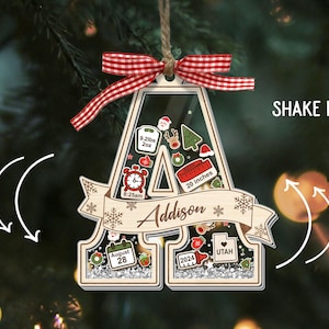 Adorno navideño personalizado para bebé: Shaker con estadísticas de nacimiento personalizadas imagen 5
