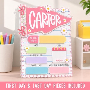 Personalized First Day of School Sign, Reusable School Board, Kindergarten Preschool Milestone Sign, Back to School Photo Prop image 3