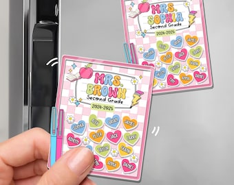 Personalized Teacher Magnet: Custom Student Names, Teacher Appreciation Gift