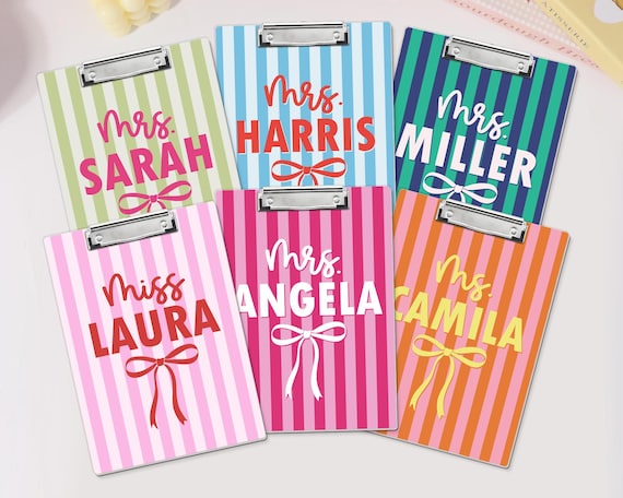 Custom Name Teacher Clipboard, Personalized Acrylic Paper, Appreciation Gift