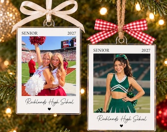 Personalized Senior Cheer Ornament, Senior Night Gift for Cheer Team, Sport Team Gift, Graduation Keepsake, Senior 2027 Photo Ornament