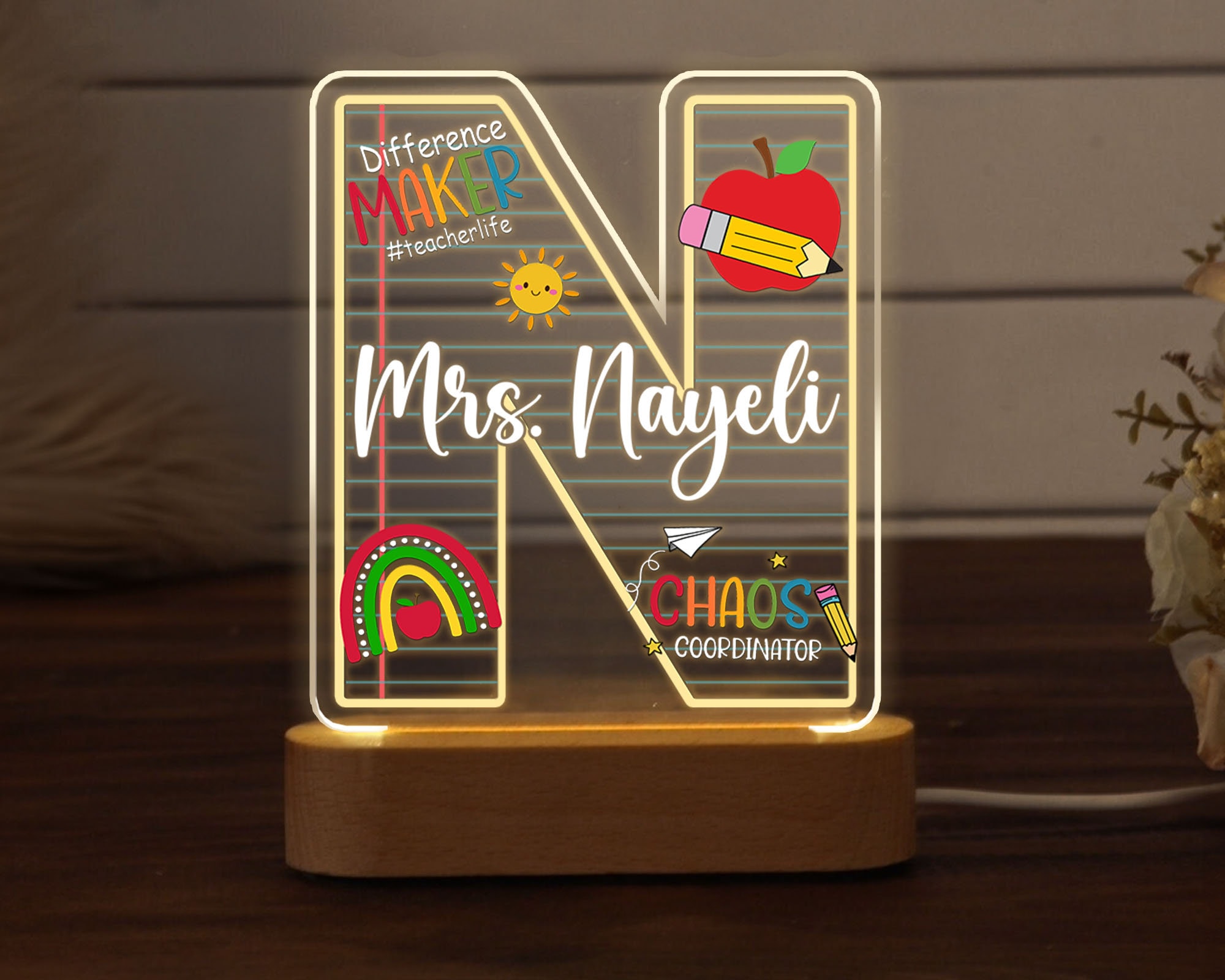 Personalized Teacher Sign, Teacher Appreciation Gifts, Teacher Name Sign, Teacher Gifts, Teacher Desk Decor, Name Plate for Desk