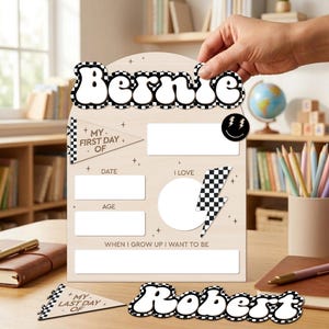 Custom First Day of School Sign, Back to School Photo Prop, Reusable School Board for Kids, Last Day of School Sign zdjęcie 7
