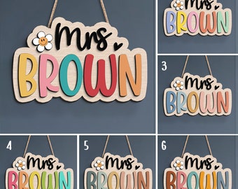 Personalized Teacher Name Sign, Teacher Appreciation Gifts, Custom Teacher Desk Sign, Teacher Gifts, 3D Teacher Sign, Teacher Door Hanger