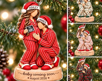 Expecting Parents Ornament 2026, Personalized Pregnancy Christmas Ornament, Baby Coming Ornament, Pregnancy Announcement Gift