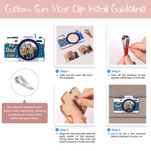 Personalized Memorial Photo Car Visor Clip: Remembrance Gift for Loss of Dad image 8