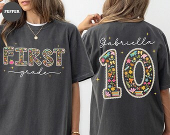 Custom Grade Level Teacher Shirts, Comfort Colors Teacher Shirts, Back To School Shirt, First Second Third Grade Shirt, Teacher Team Shirt