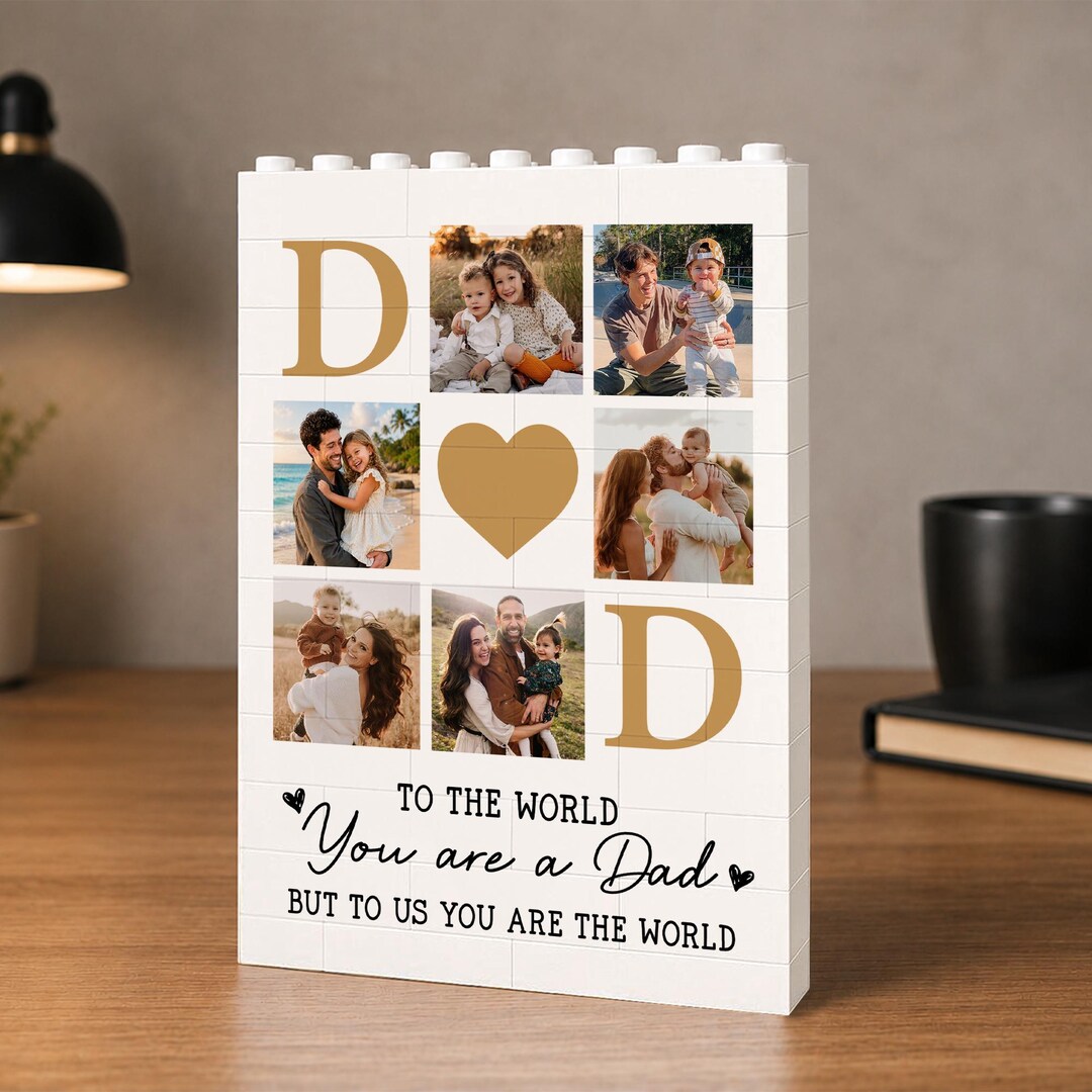 Personalized Photo Collage Building Block, Dad Photo Gift, Fathers Day ...