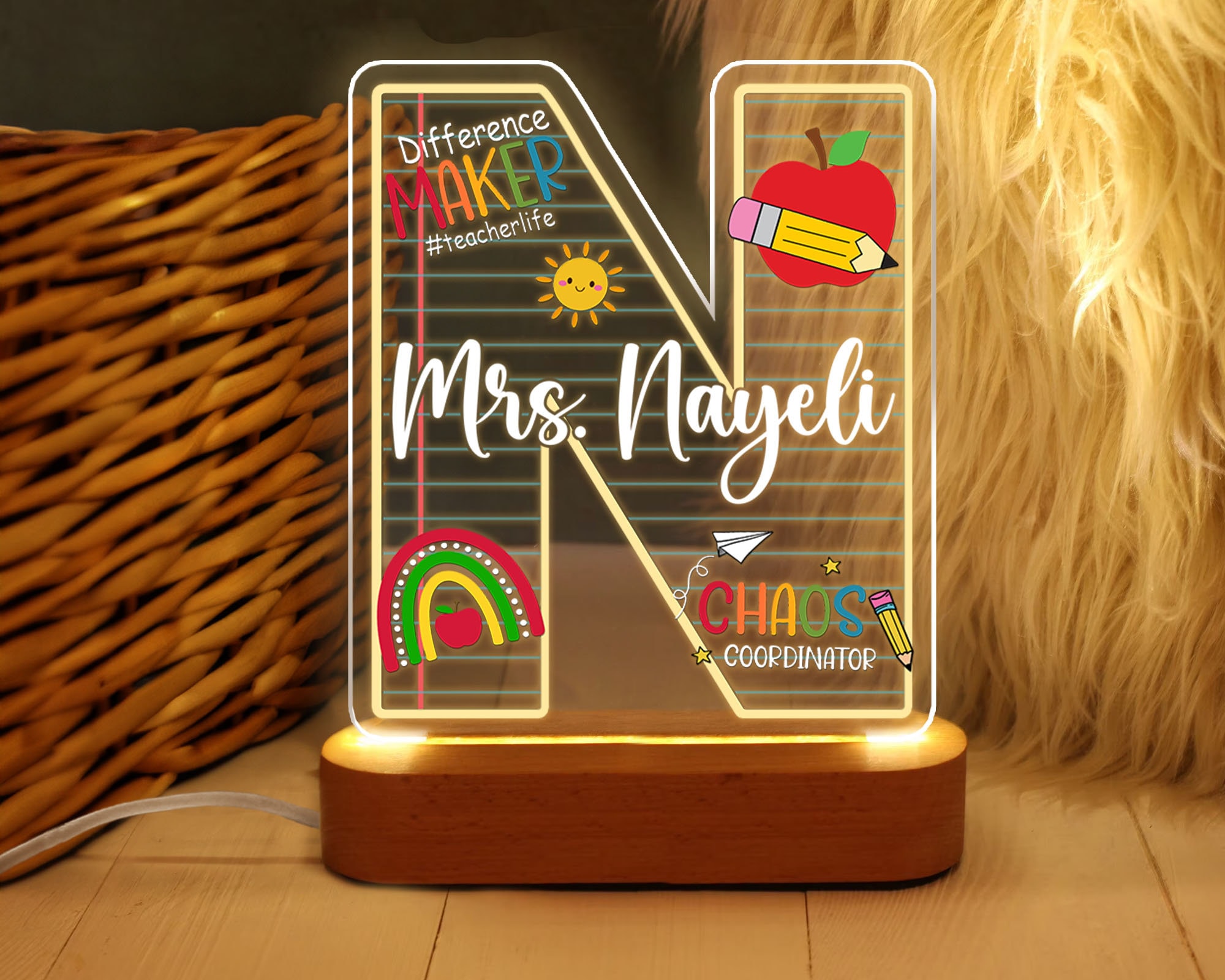 Personalized Teacher Sign, Teacher Appreciation Gifts, Teacher Name Sign, Teacher Gifts, Teacher Desk Decor, Name Plate for Desk