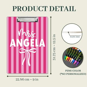 Custom Name Teacher Clipboard, Personalized Acrylic Paper, Appreciation Gift Clipboard + Penbox