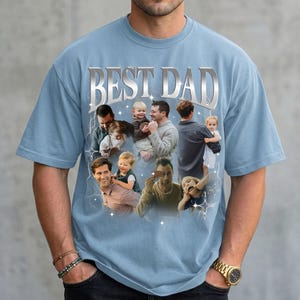 Custom Best Dad Bootleg Shirt, Photo Daddy Shirt, Custom Father's Day Shirt, Fathers Day 2026 Shirt, Dad And Kids Shirt, Custom Dad Shirt image 2