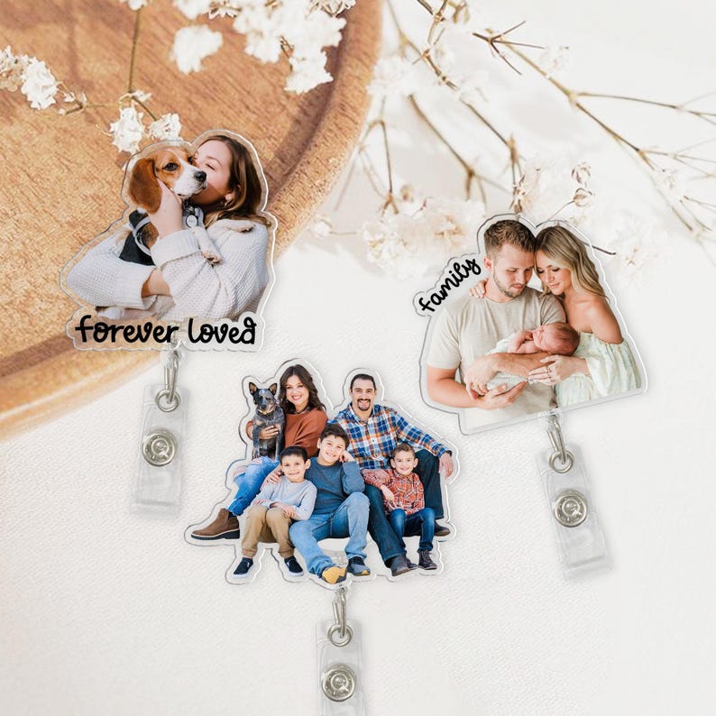 Custom Photo Badge Reel, Personalized Retractable ID Holder image 8