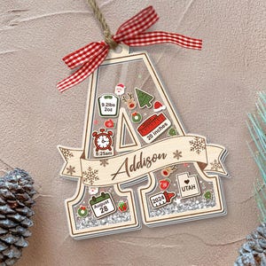 Adorno navideño personalizado para bebé: Shaker con estadísticas de nacimiento personalizadas imagen 4