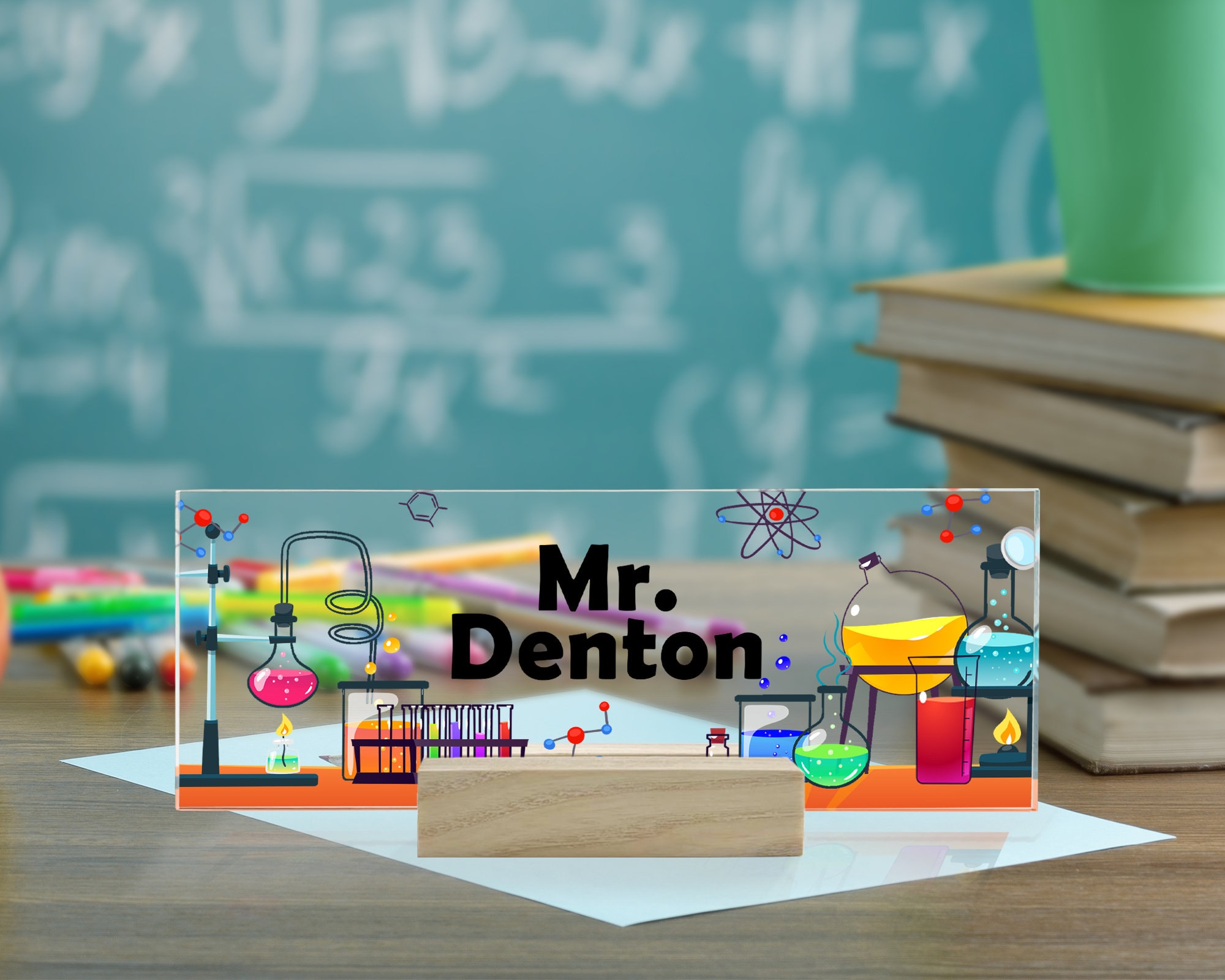 Personalized Science Teacher Desk Name Plate: Acrylic Plaque - Etsy
