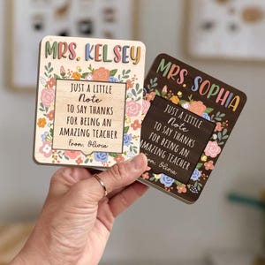 Personalized Teacher Sticky Note Holder, Thank You Teacher Gift, End of Year Gifts, Teacher Appreciation, Gift for Teacher, Desk Accessory