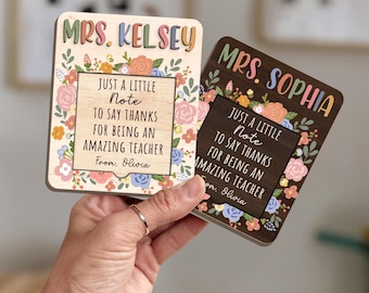 Personalized Teacher Sticky Note Holder, Thank You Teacher Gift, End of Year Gifts, Teacher Appreciation, Gift for Teacher, Desk Accessory