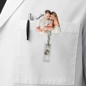 Custom Photo Badge Reel, Personalized Retractable ID Holder image 5
