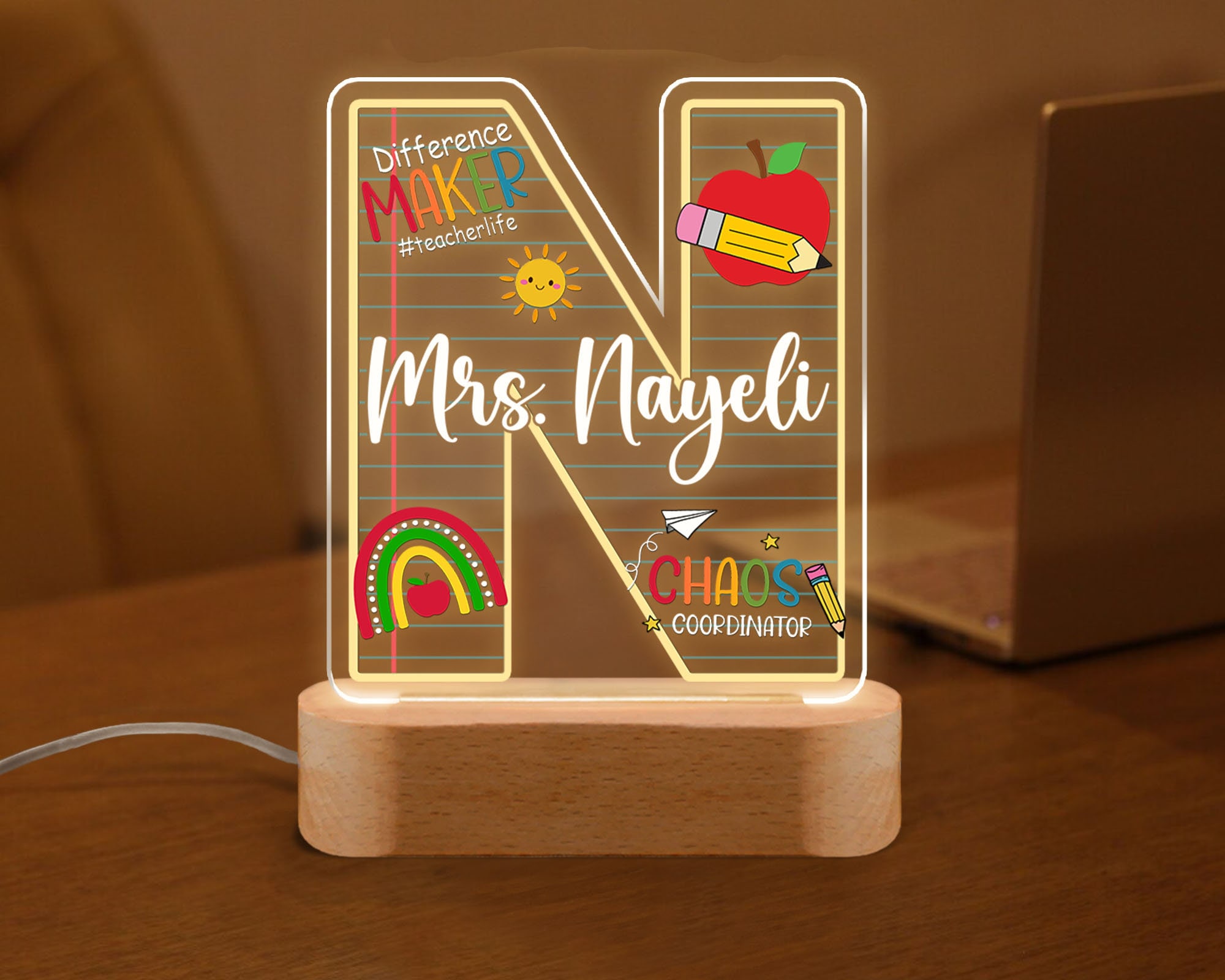 Personalized Teacher Sign, Teacher Appreciation Gifts, Teacher Name Sign, Teacher Gifts, Teacher Desk Decor, Name Plate for Desk