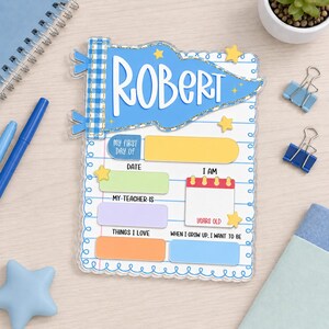 Personalized First Day of School Sign, Reusable School Board, Kindergarten Preschool Milestone Sign, Back to School Photo Prop image 10