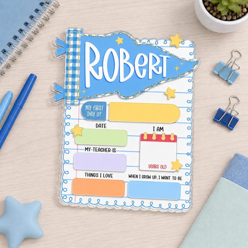 Personalized First Day of School Sign, Reusable School Board, Kindergarten Preschool Milestone Sign, Back to School Photo Prop image 10