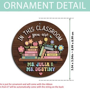 Custom Teacher Door Hanger, Classroom Decor, Back to School Gift image 11