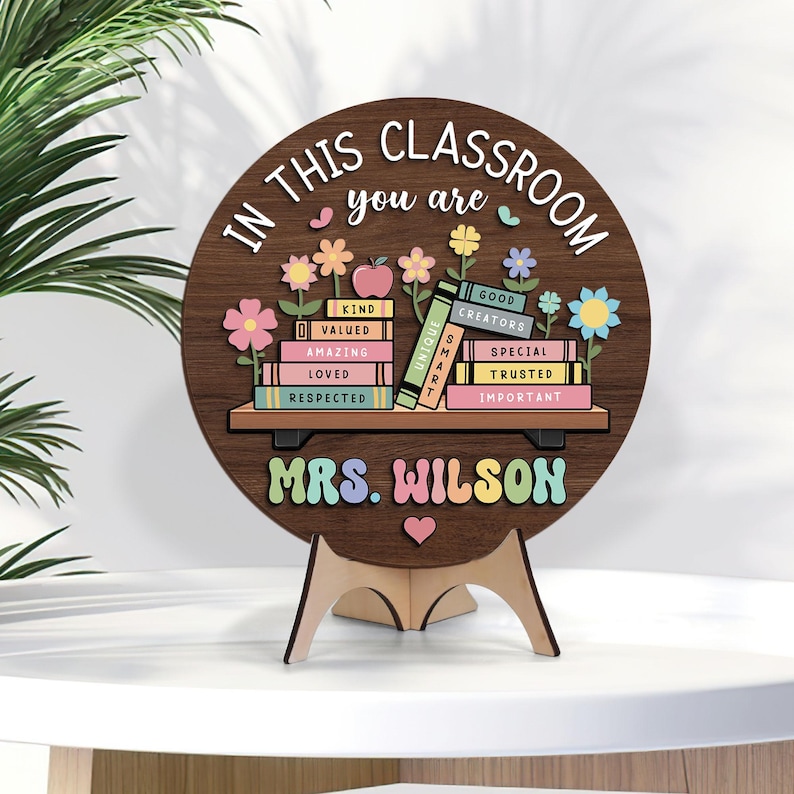 Custom Teacher Door Hanger, Classroom Decor, Back to School Gift image 9