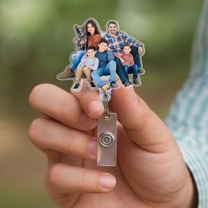 Custom Photo Badge Reel, Personalized Retractable ID Holder image 4