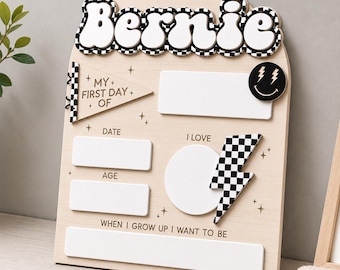 Custom First Day of School Sign, Back to School Photo Prop, Reusable School Board for Kids, Last Day of School Sign