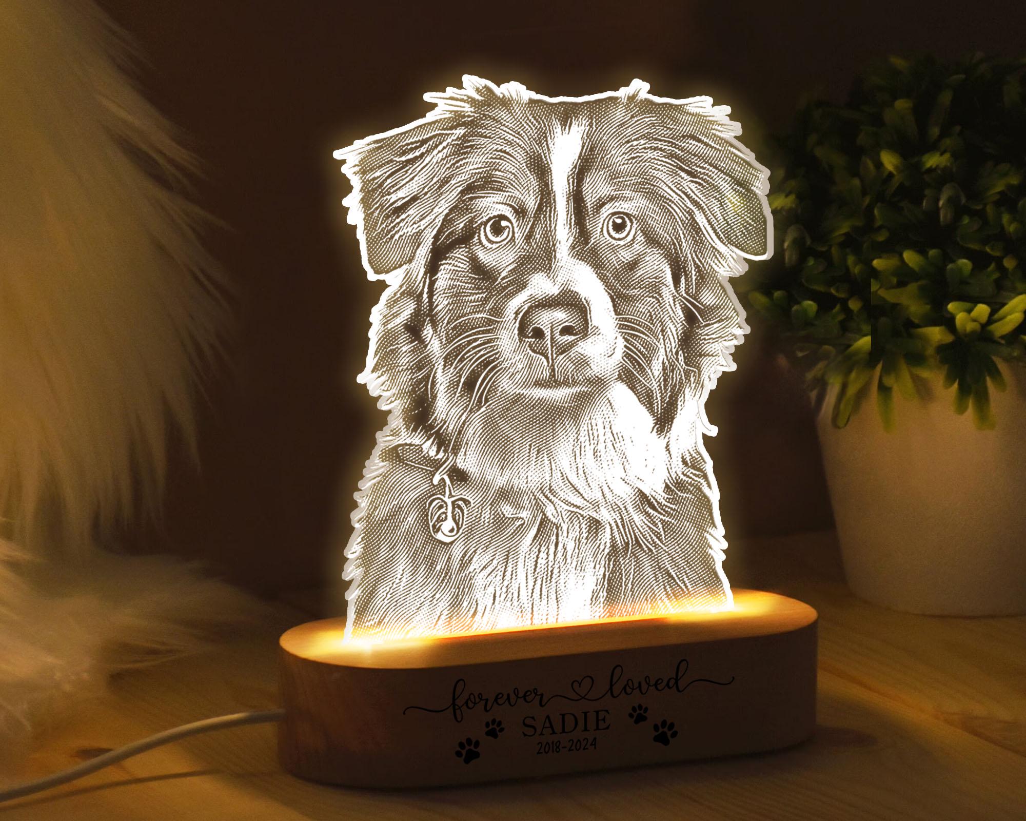 Personalized Pet Photo Night Light: Custom Dog Memorial Lamp - Etsy