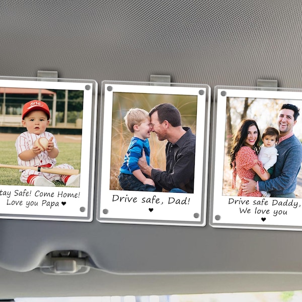 FREE PHOTO Personalized Photo Car Visor Clip, Father's Day Gift