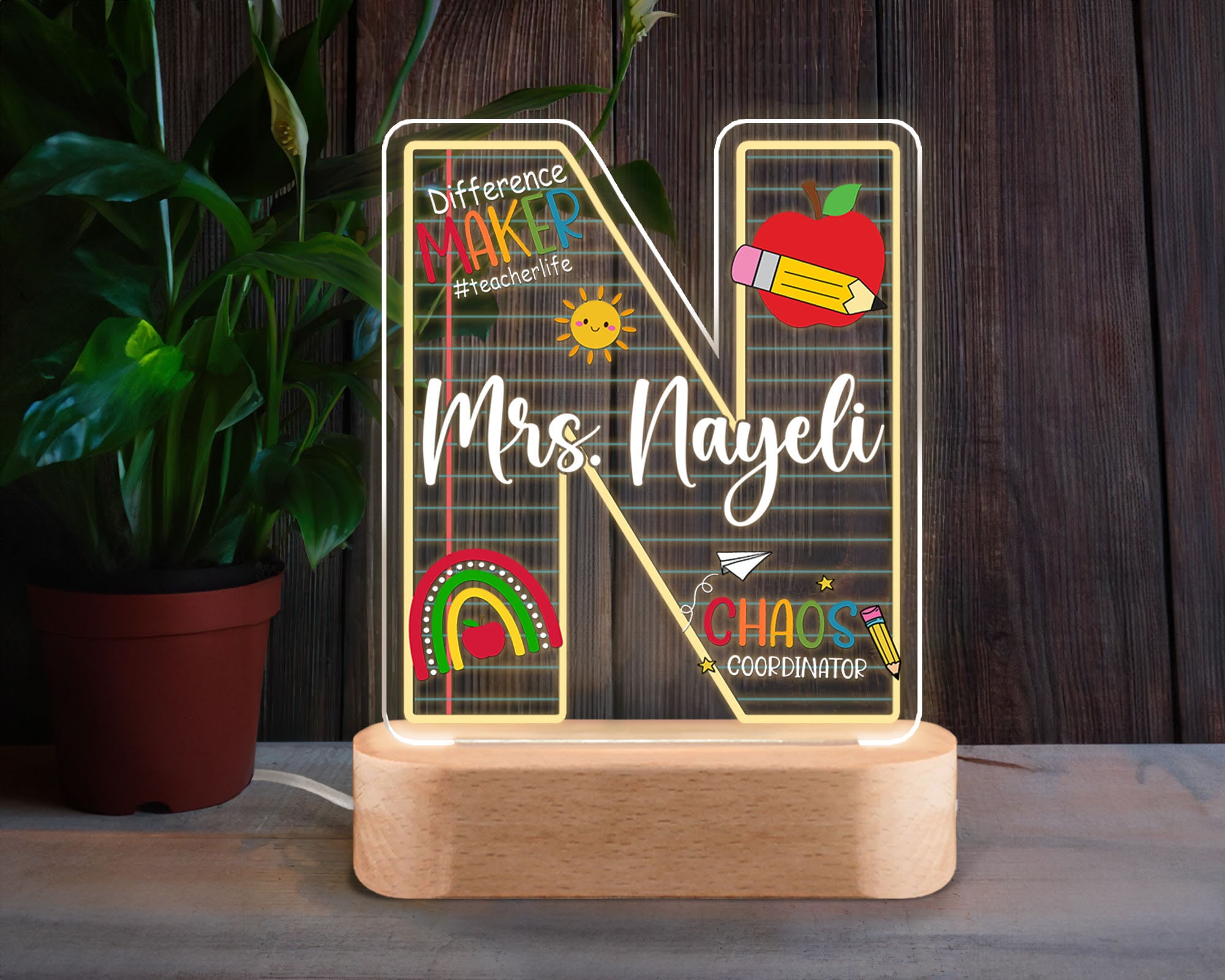 Personalized Teacher Sign, Teacher Appreciation Gifts, Teacher Name Sign, Teacher Gifts, Teacher Desk Decor, Name Plate for Desk