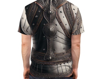 Renaissance Faire Armor Tee, Dark Ages Top for enthusiasts, Medieval faux Armor t-shirt, Medieval Crusader Armor, Full Garment Print Shirt,