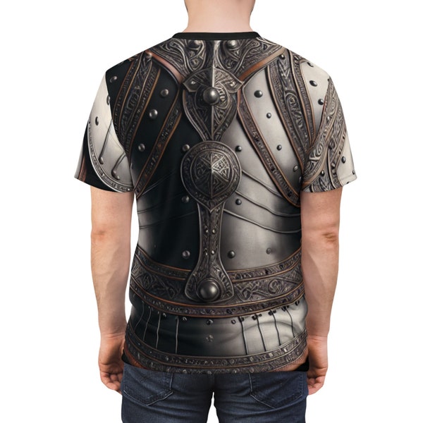 Renaissance Faire Armor Tee, Dark Ages Top for enthusiasts, Medieval faux Armor t-shirt, Medieval Crusader Armor, Full Garment Print Shirt,