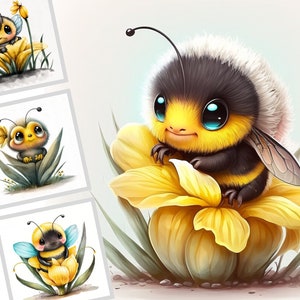 Watercolor Honey Bee Clipart, spring garden bee and honey drips clip art PNG graphics instant download for commercial use
