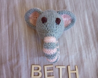 Beth Rattle - perfect knitted toy for new baby