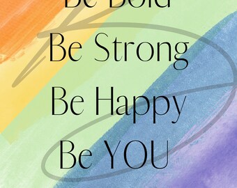 Rainbow BE YOU wall art