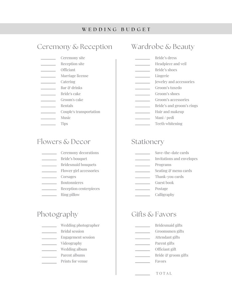 Wedding Planning Checklist, Wedding Budget, Wedding Planning Printable, Planning Checklist ...