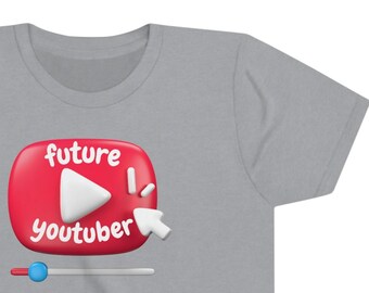 Future Youtuber Funny Kids T Shirt Youth Short Sleeve Tee Boy Girl Unisex