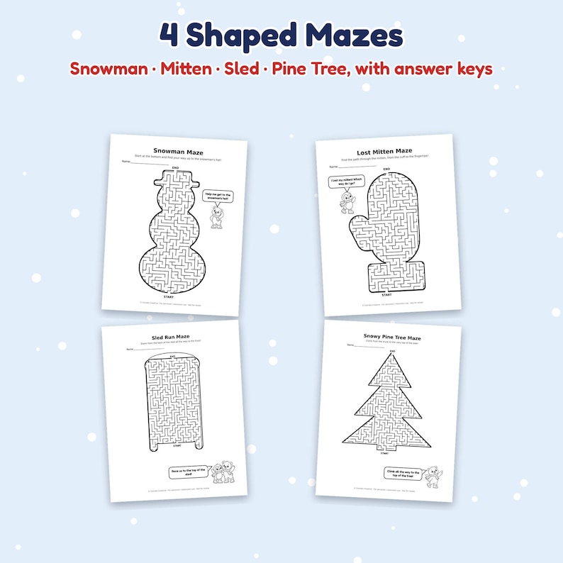 Winter Coloring Pages for Kids, Printable Winter Activity Pack ...