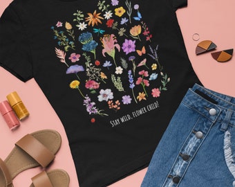 Stay Wild Flower Child Tee,Flower Shirt, Gift For Her, Floral Graphic Tee, Floral Shirt, Flower T-shirt,Wild Flower Shirt, Wildflower,flower