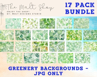 Leaves Digital Paper, Watercolor Scrapbook Papers, Seamless Patterns, Digital Background, Printable Paper Set, Watercolor Leaves Pattern