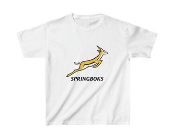 Kinder T-Shirt, Kindergeschenke, geschlechtsneutrale Kinderkleidung, Springbock Rugby-T-Shirt, Rugby-T-Shirt, afrikanisches Sport-T-Shirt, Springbock, Geschenk, Shirts, Tshirt