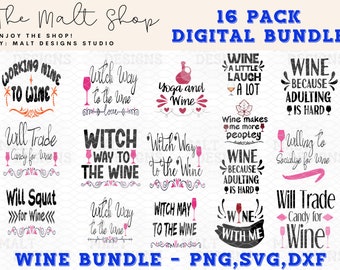 Wine Quotes Svg Bundle, Wine Svg, Drinking Svg, Wine Quotes, Wine glass svg, Funny Quotes, Sassy, Wine Sayings, Png, SVG, Clipart, Cricut