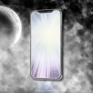 Fondo de pantalla de galaxia de luz Fondo de teléfono Descarga digital Espacio profundo Universo Futurista Arte digital