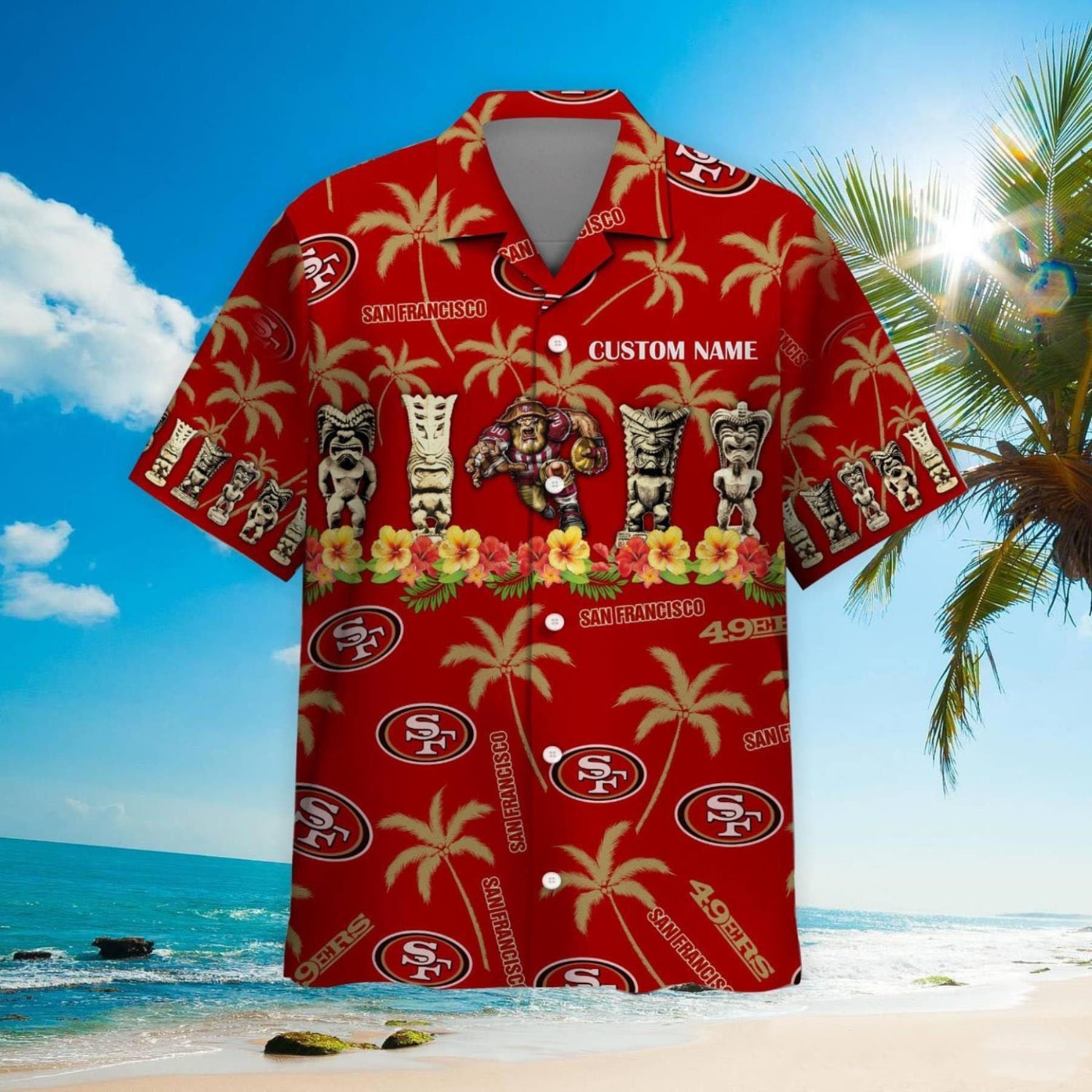 San Francisco 49ers Summer Hawaiian Shirt, Hawaiian Plants And
