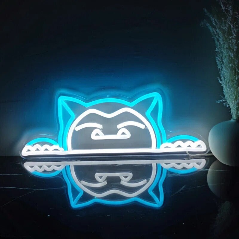 Snorlax Anime Neon Sign Light Pókemon Neon Sign Led Neon - Etsy