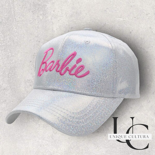 Baseball Cap Barbie Glitter  |Trending now caps | Unisex Hat | Embroidered | White